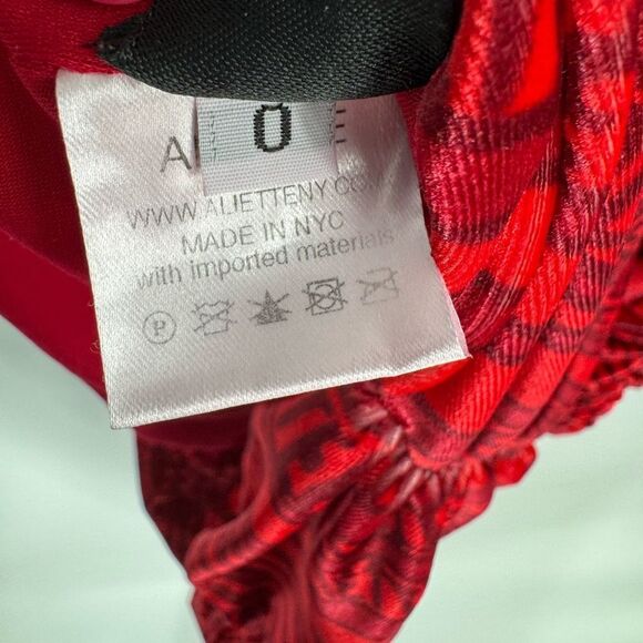 ALIETTE Red Velvet Cold Shoulder Ruched Bodycon‎ Gothic Punk Mini Dress 0 - Picture 13 of 14